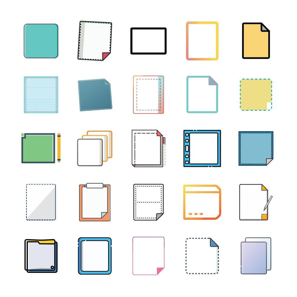 Note icon set concept vector