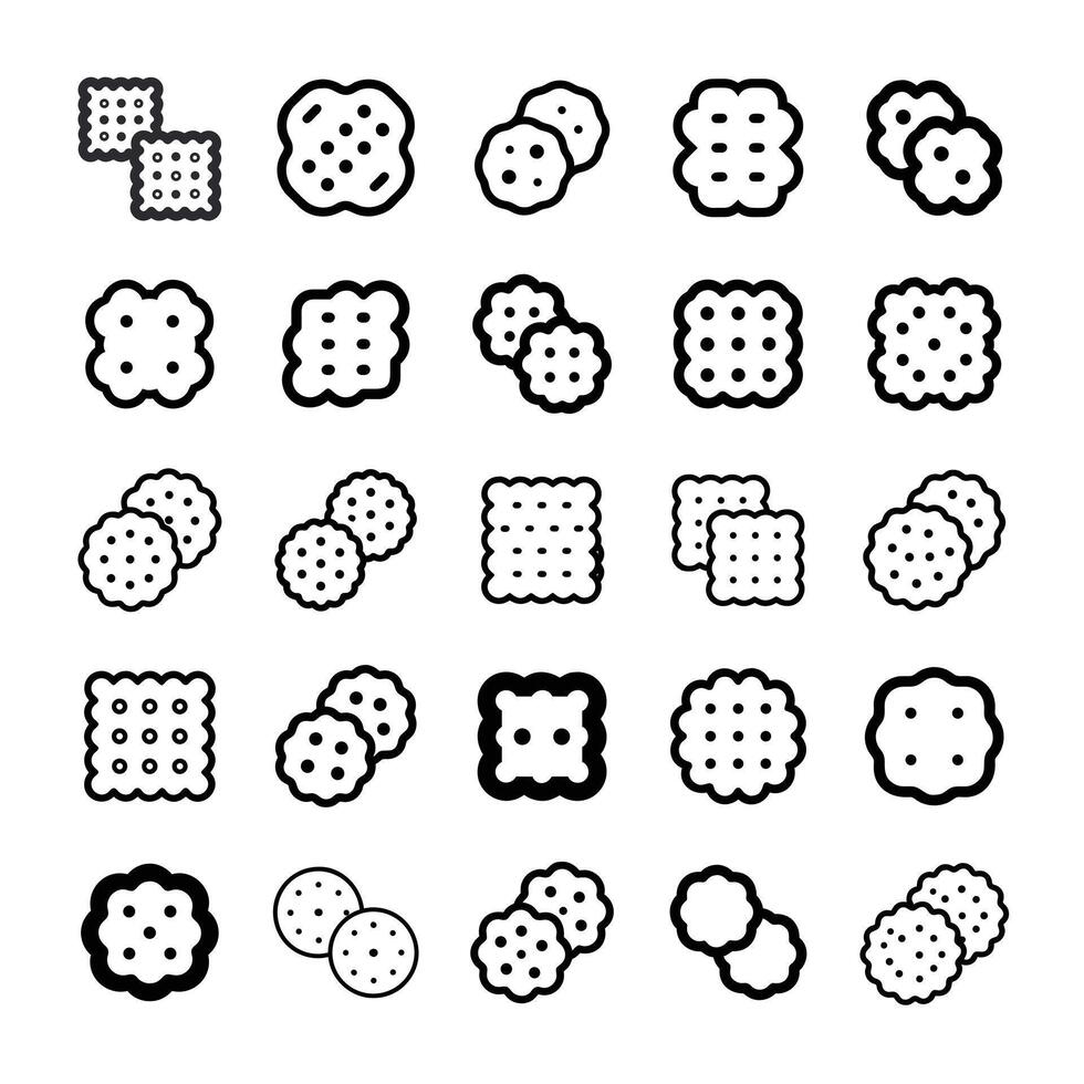 Biscuits icon set vector