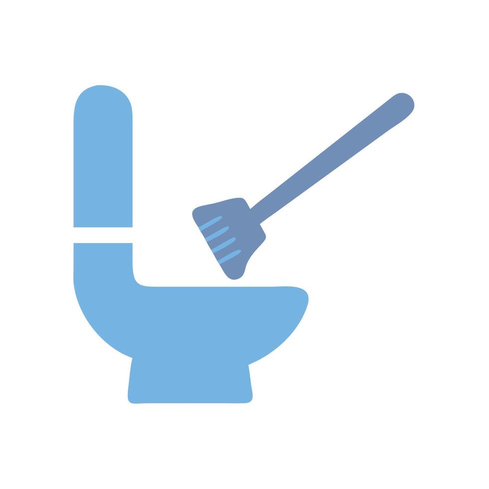Brushing toilet icon vector