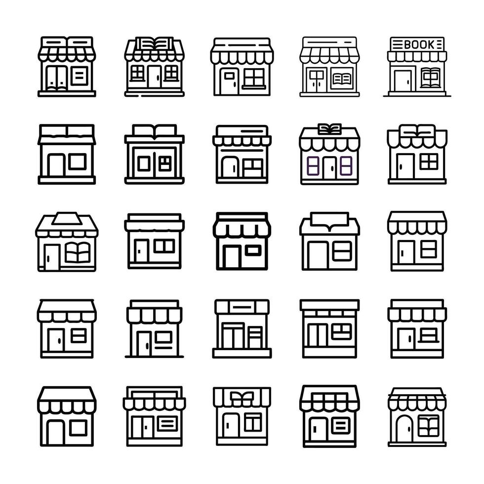 Stall icon set hand drawn vector