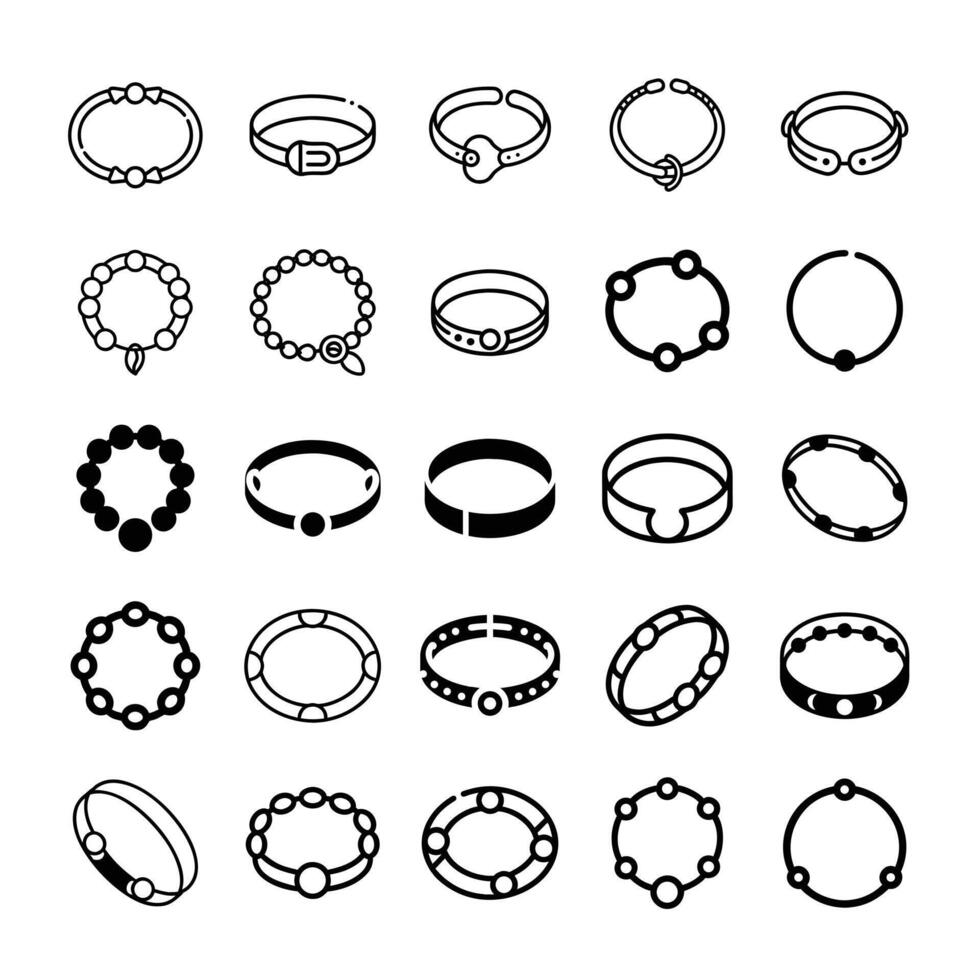 Armband icon set vector