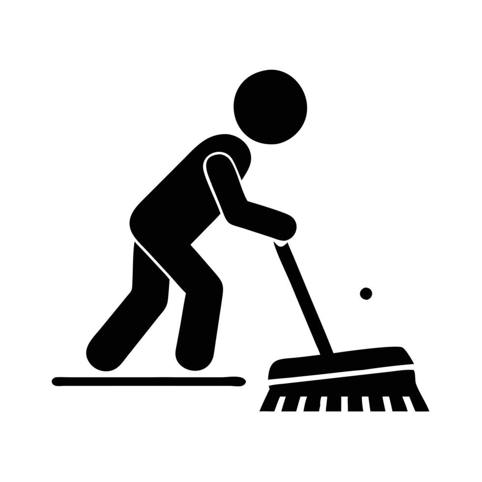 Brush floor icon isolated vector
