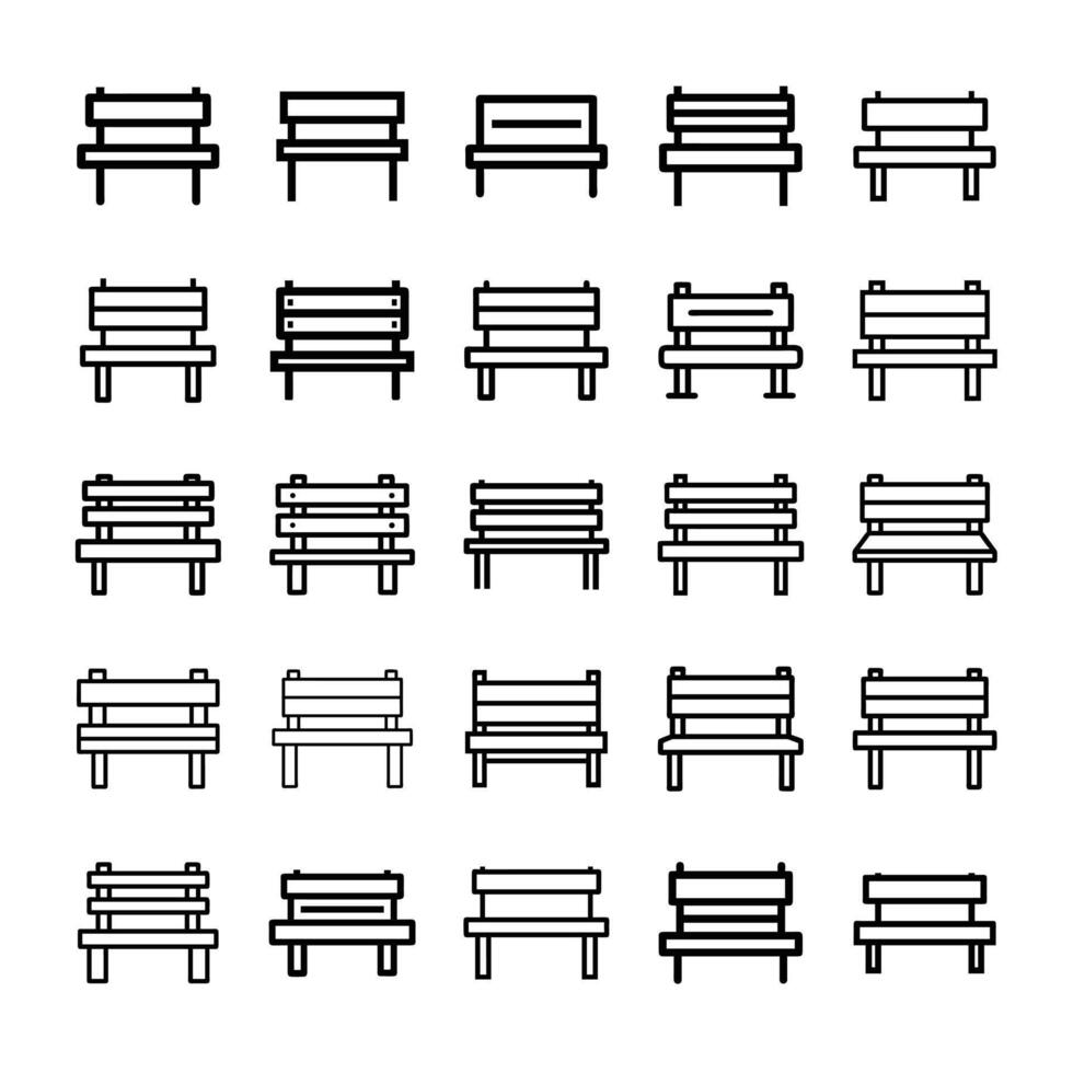 Bench icon set vector