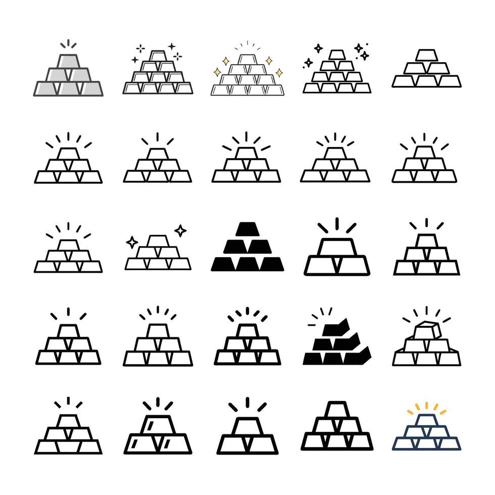 Isolated bullion icon set vector