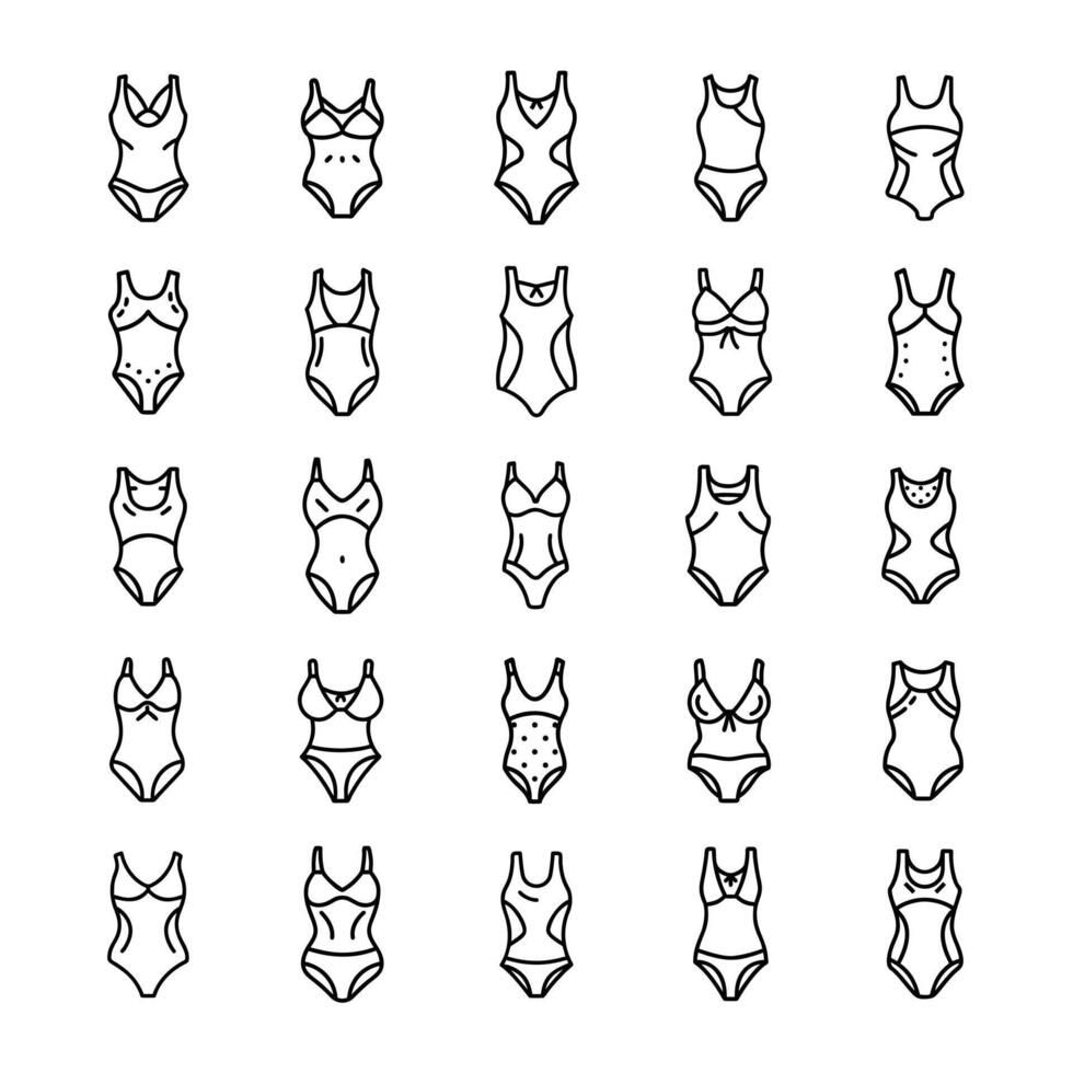 Swim suit icon set vector