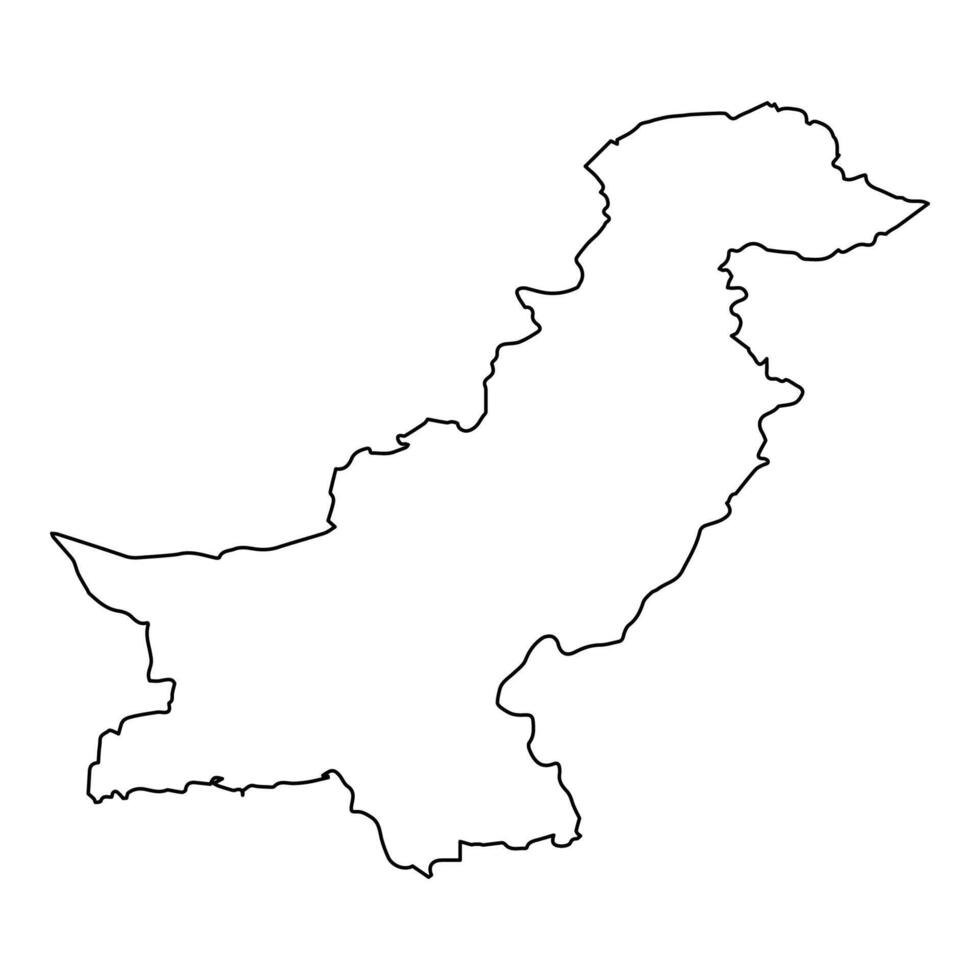 Pakistan Outline Map, National Borders for Geography and Travel vector