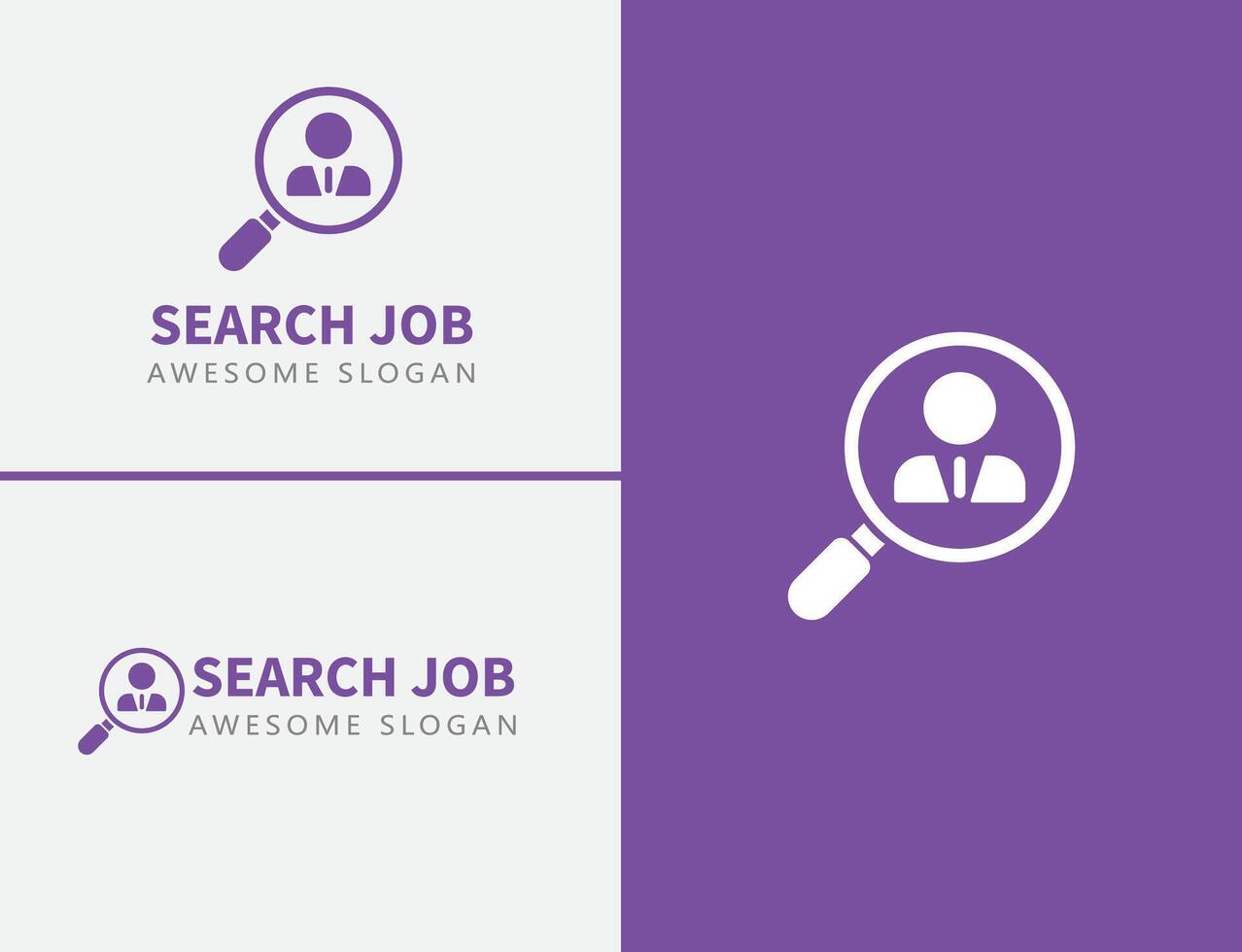 Creative job search logo vector