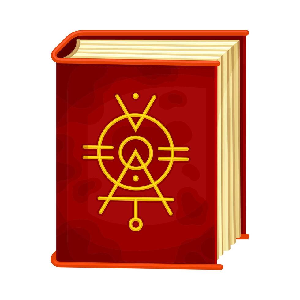 Witchcraft book with magic spells cartoon illustration vector