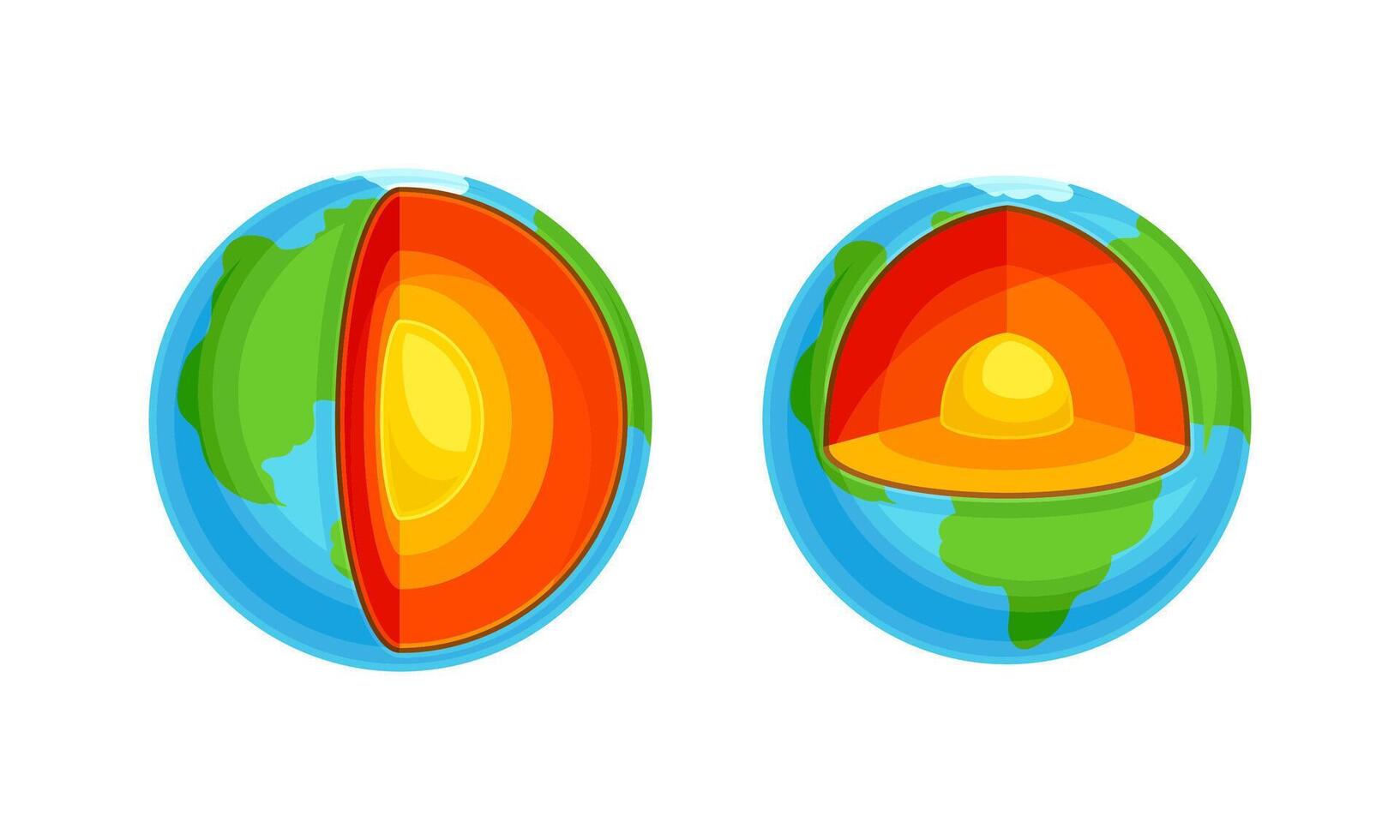 Earth internal structure. Planet cross section illustration vector