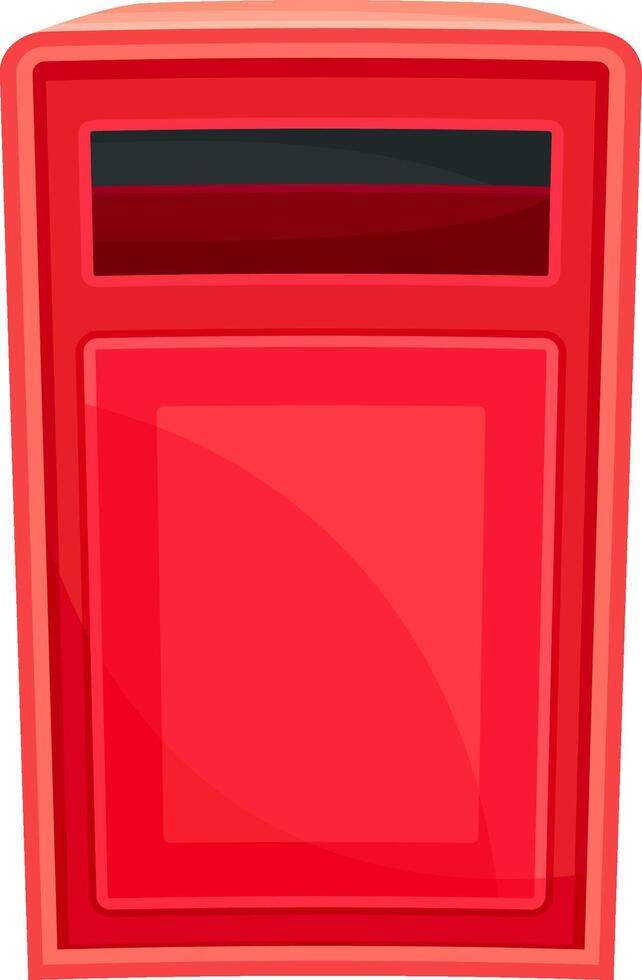 Red retro mailbox for sending correspondence. Post box for paper letters flat illustration vector