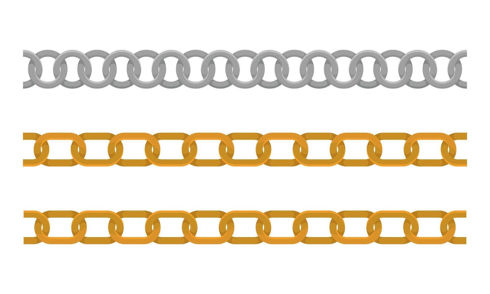Golden and Silver Chain as Clothing Belt and Accessory Set vector