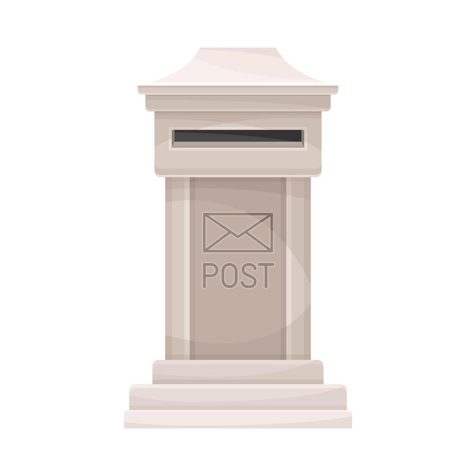 Mailbox for sending correspondence. Retro post box for paper letters flat illustration vector