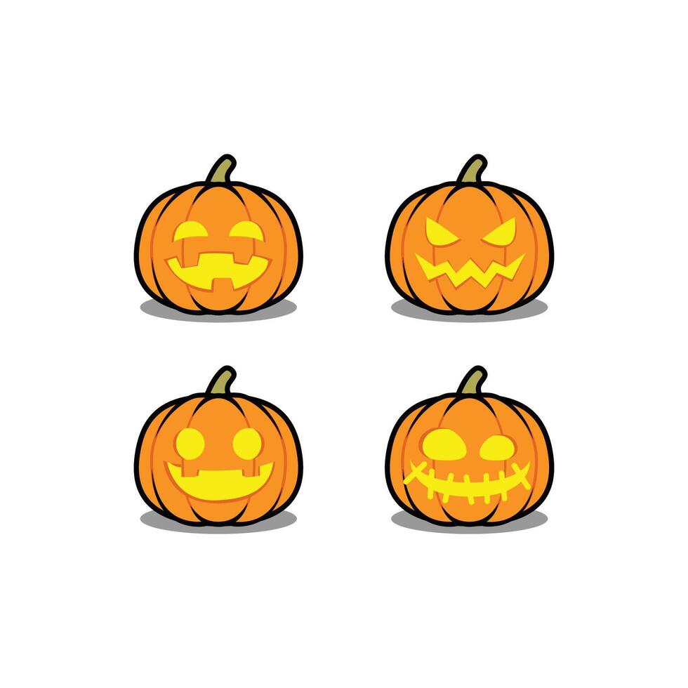Halloween pumpkin jack o' lantern cartoon vector