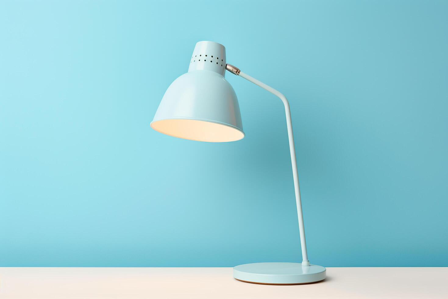 Modern style of desk lamp on blue background photo