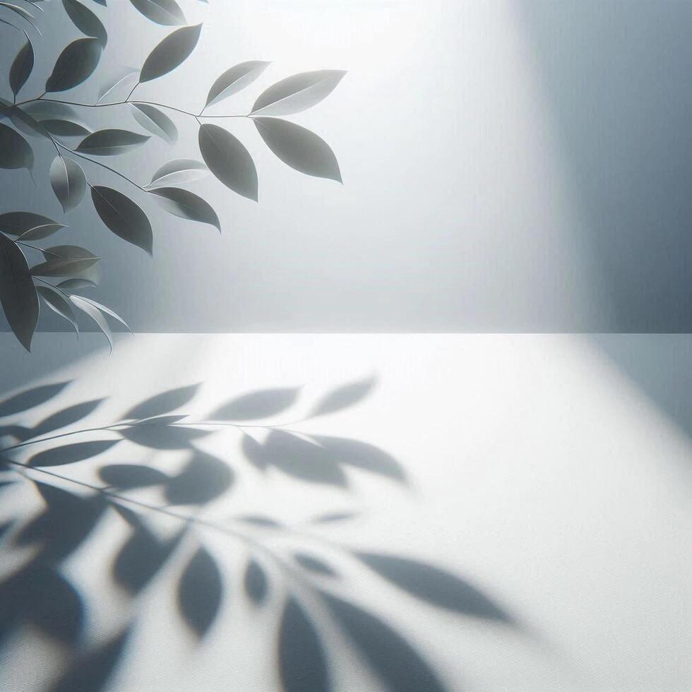 Elegant Tropical Shadow Overlay on Clean Surface photo