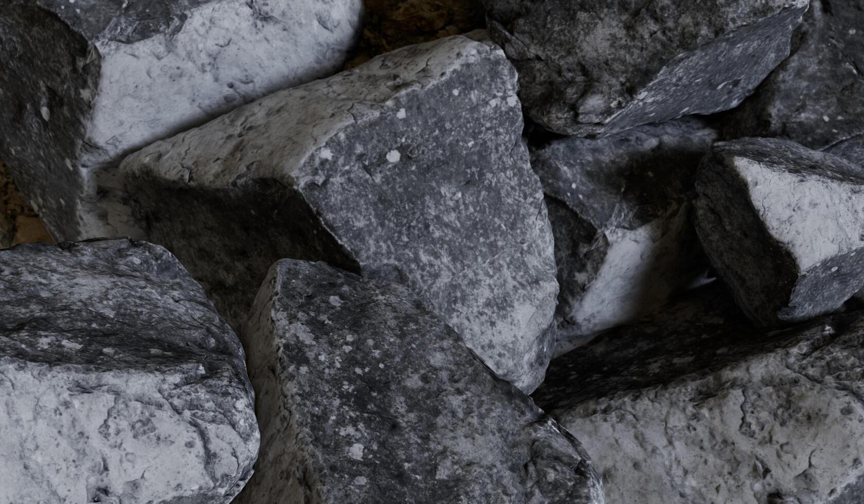 Rocks, pile rocks, background, 3D illustration photo