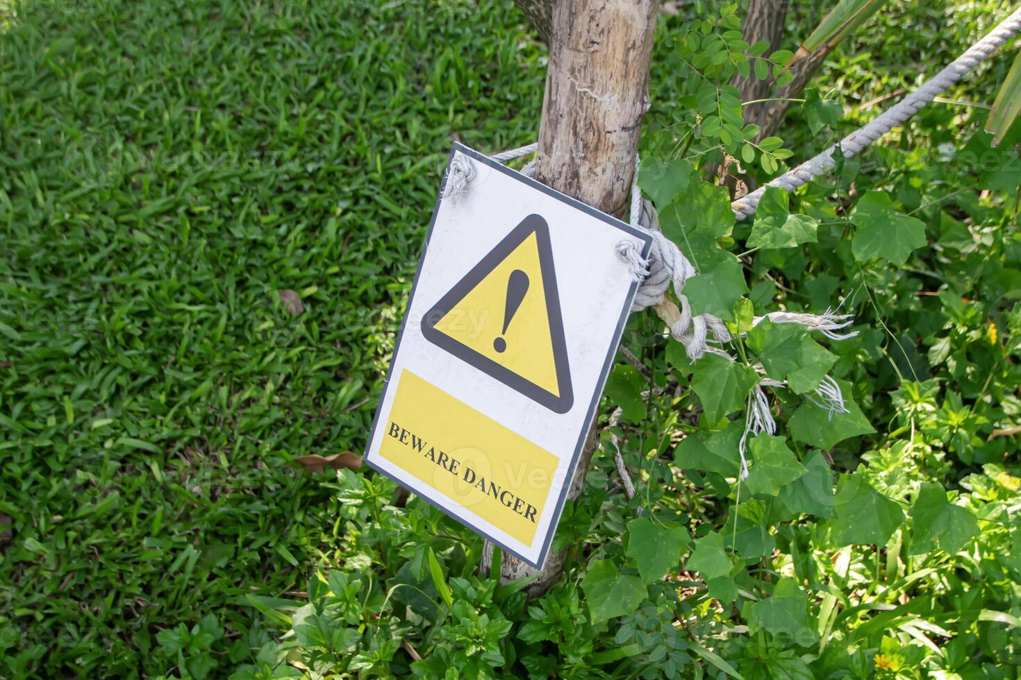 Warning signs, danger signs, danger zone signs photo