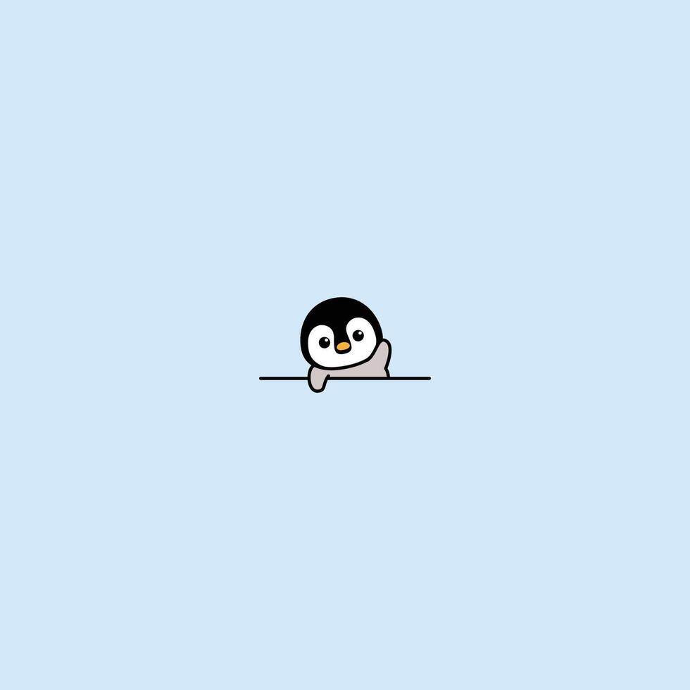 Cute penguin baby waving wing cartoon vector