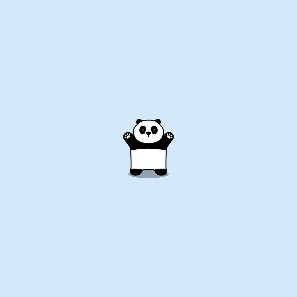 Cute panda standing and raising paws cartoon vector
