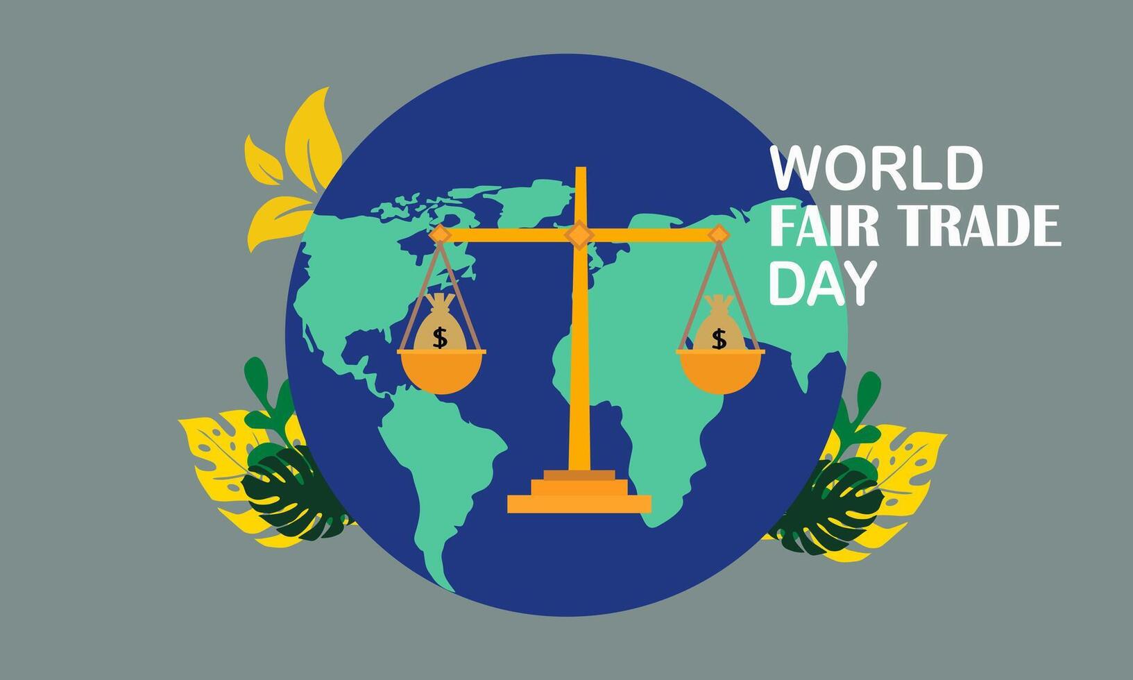 World Fair Trade Day Gray Background vector