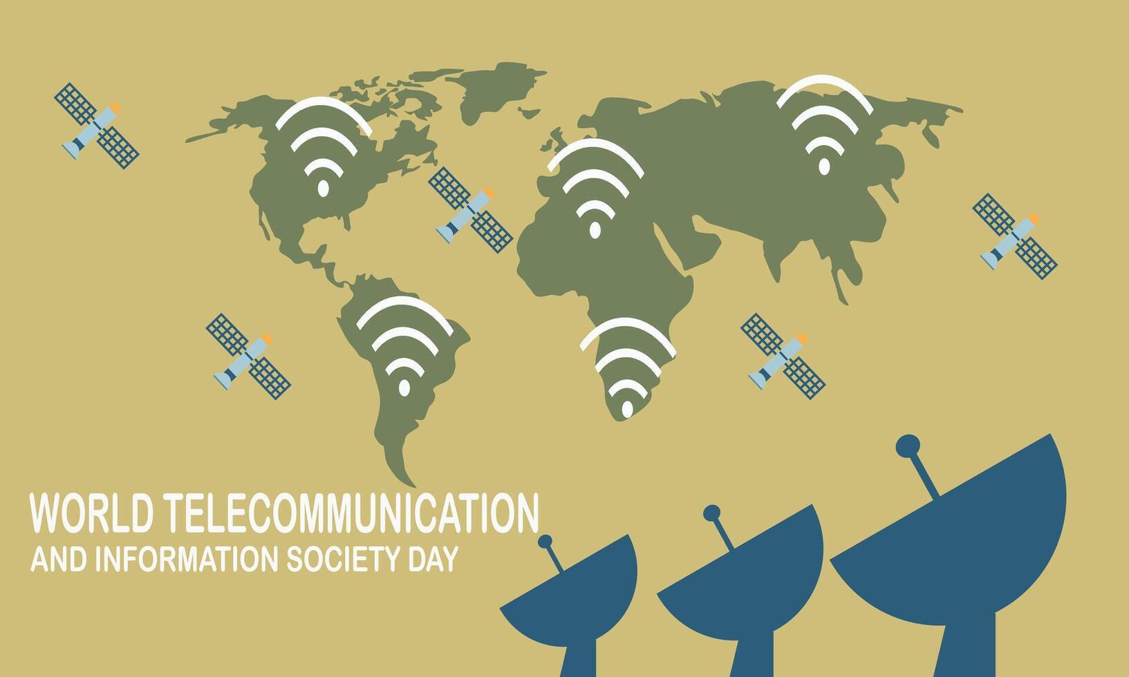 World Telecommunication and Information Society Day Yellow Background vector