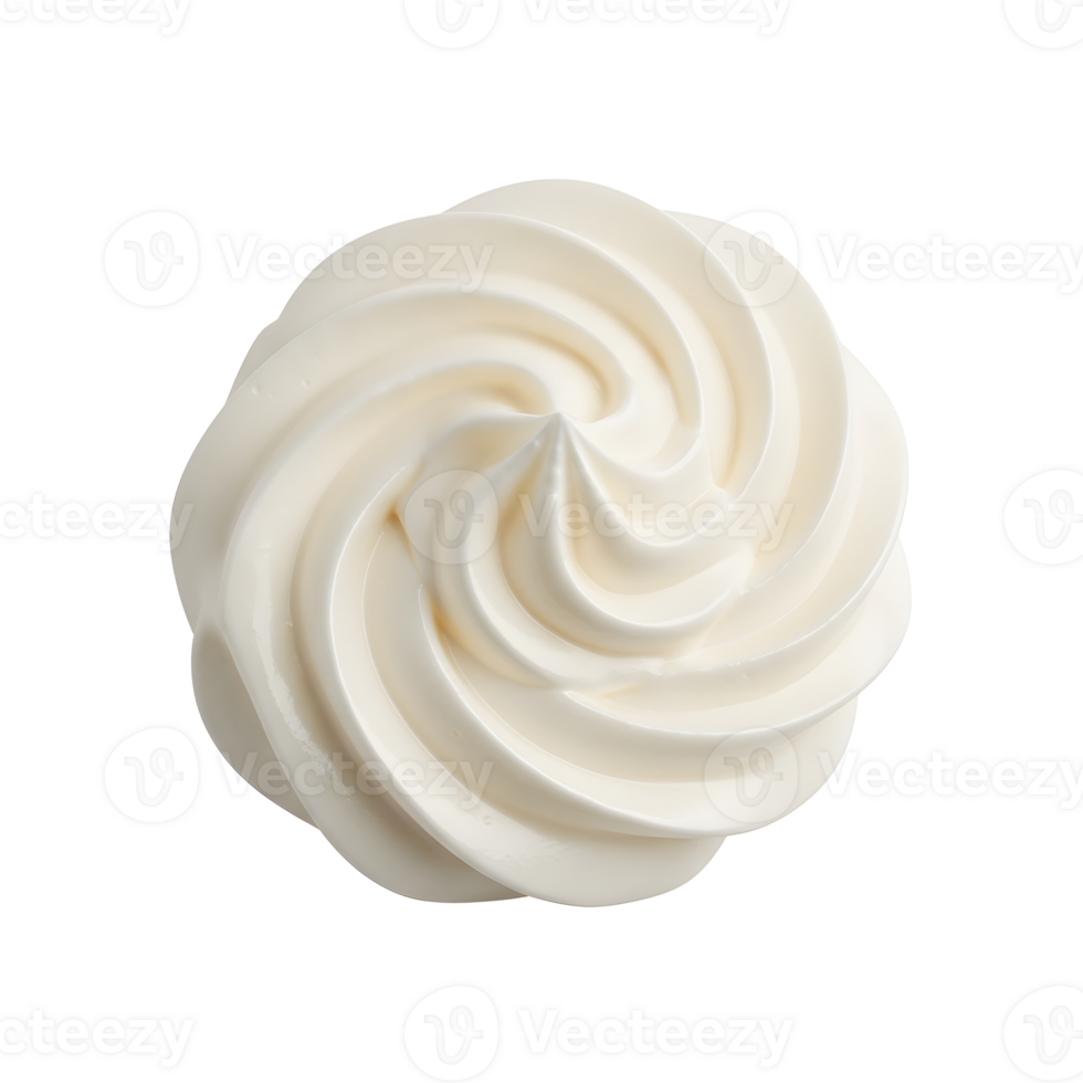 Swirled Whipped Cream Topping on Transparent Background png