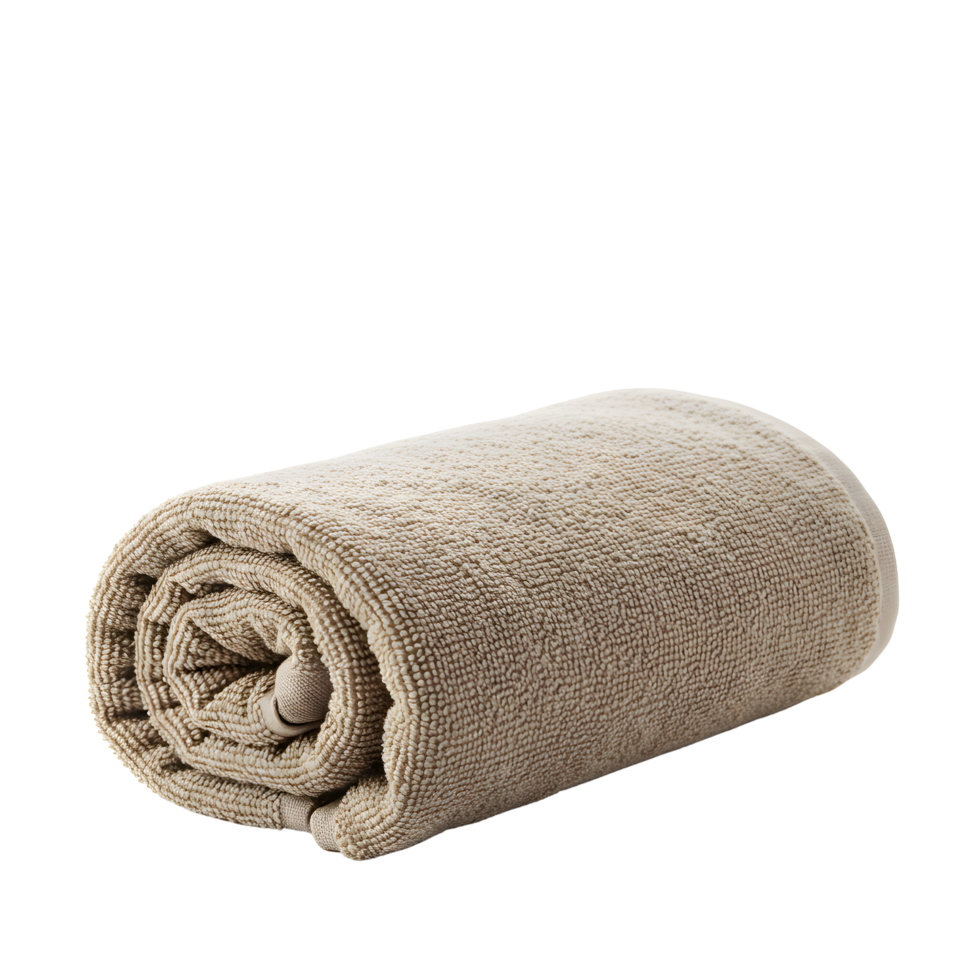Rolled Beige Towel on Transparent Background png