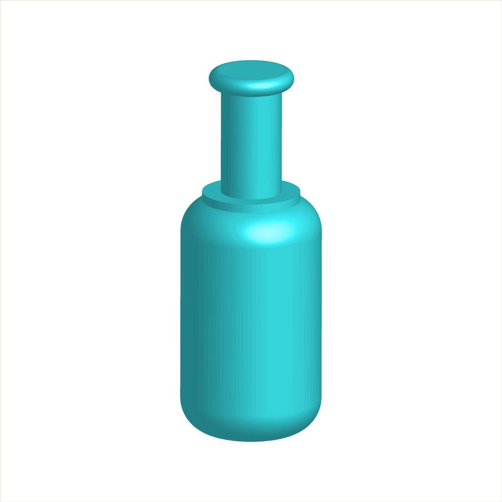 Empty glass bottle isolated on white - 3D Illustration vector