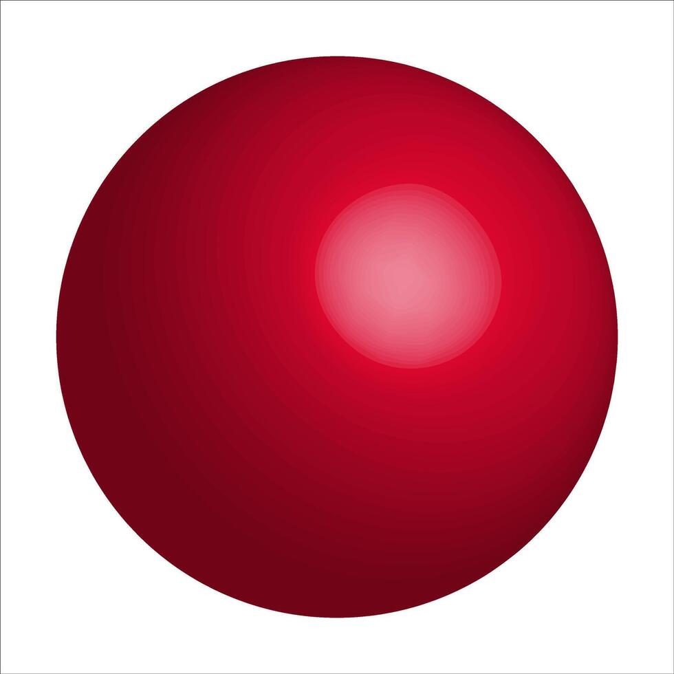 Plain matte Red 3D Sphere icon. Ball shape isolated on white background. Plastic Bubble. Simple Orb form. 3D illustration. vector