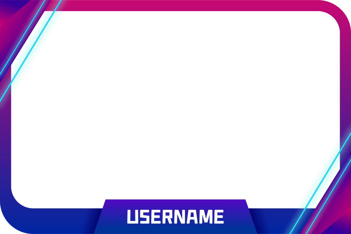 Live stream frame neonlight style transparent png
