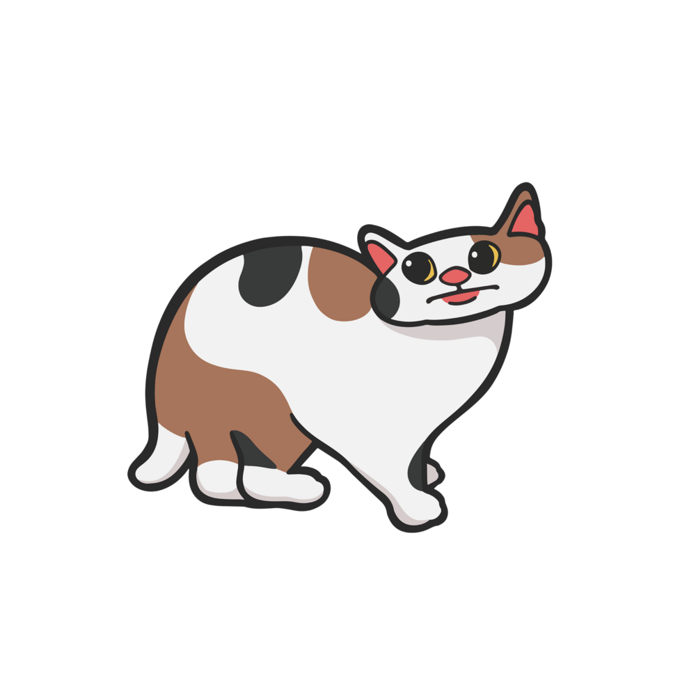 Funny Face Calico Cat Meme Sticker T-shirt Transparent Cute Illustration png