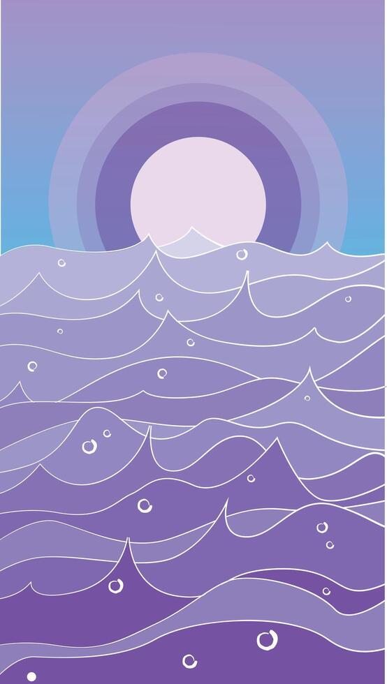 Purple sea illustration vector