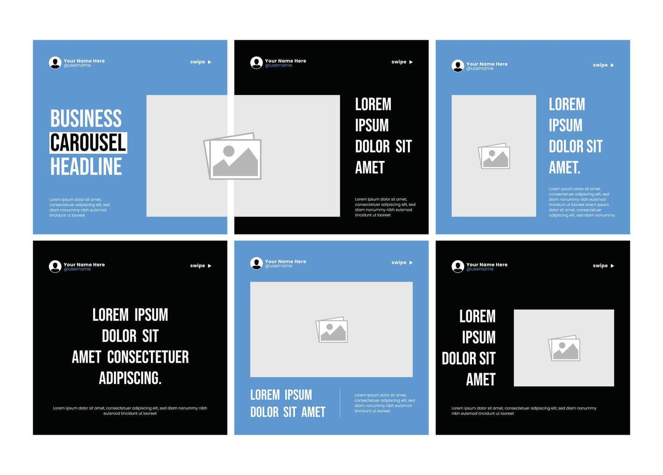 Carousel post template for advertising. Carousel design, Editable social media carousel layout. vector