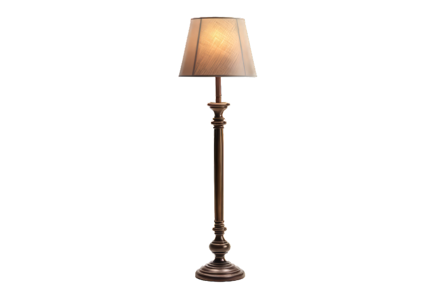 Free-standing tall brown floor lamp, png