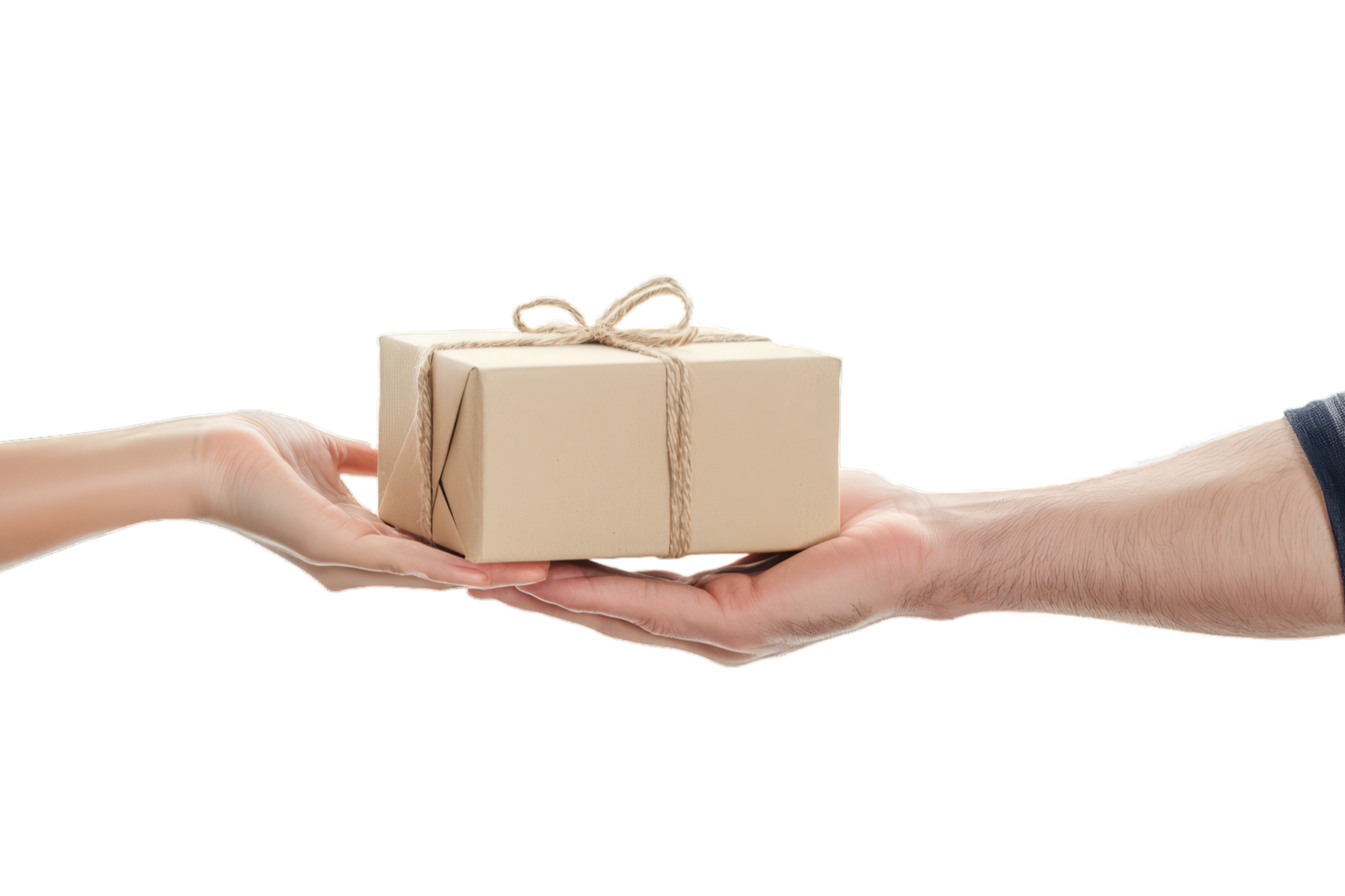 hand with gift box present png