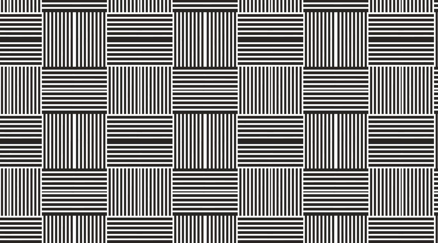 Abstract Black and White Geometric Pattern with Intersecting Vertical and Horizontal Stripes vector