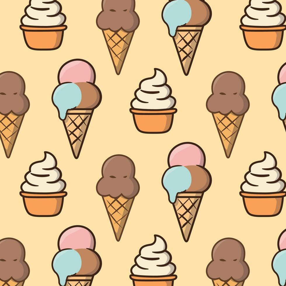 Ice Cream Pattern Background vector