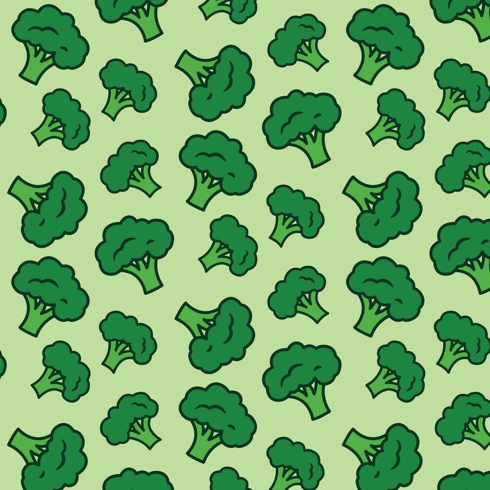 Green Broccoli pattern vector