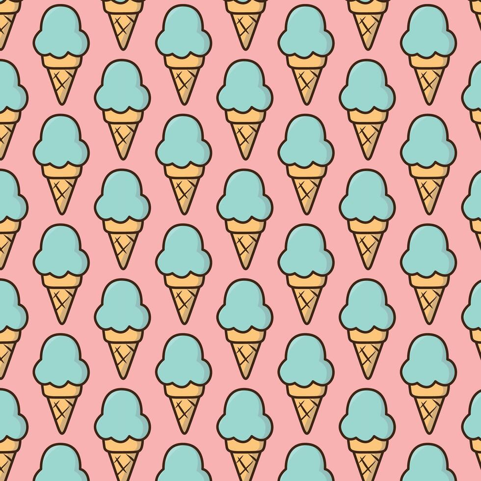 Cute Ice Cream Pattern vector