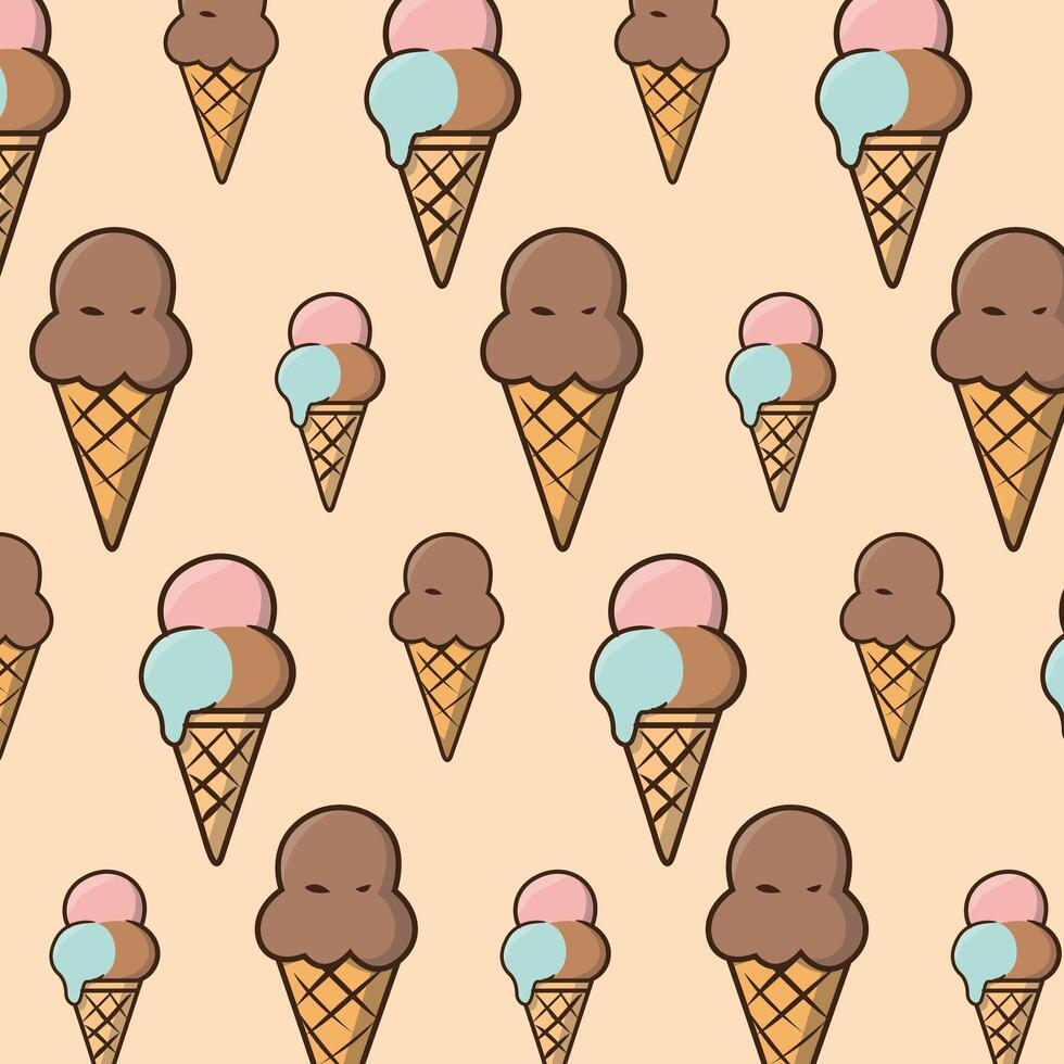 Ice Cream Pattern Backround vector
