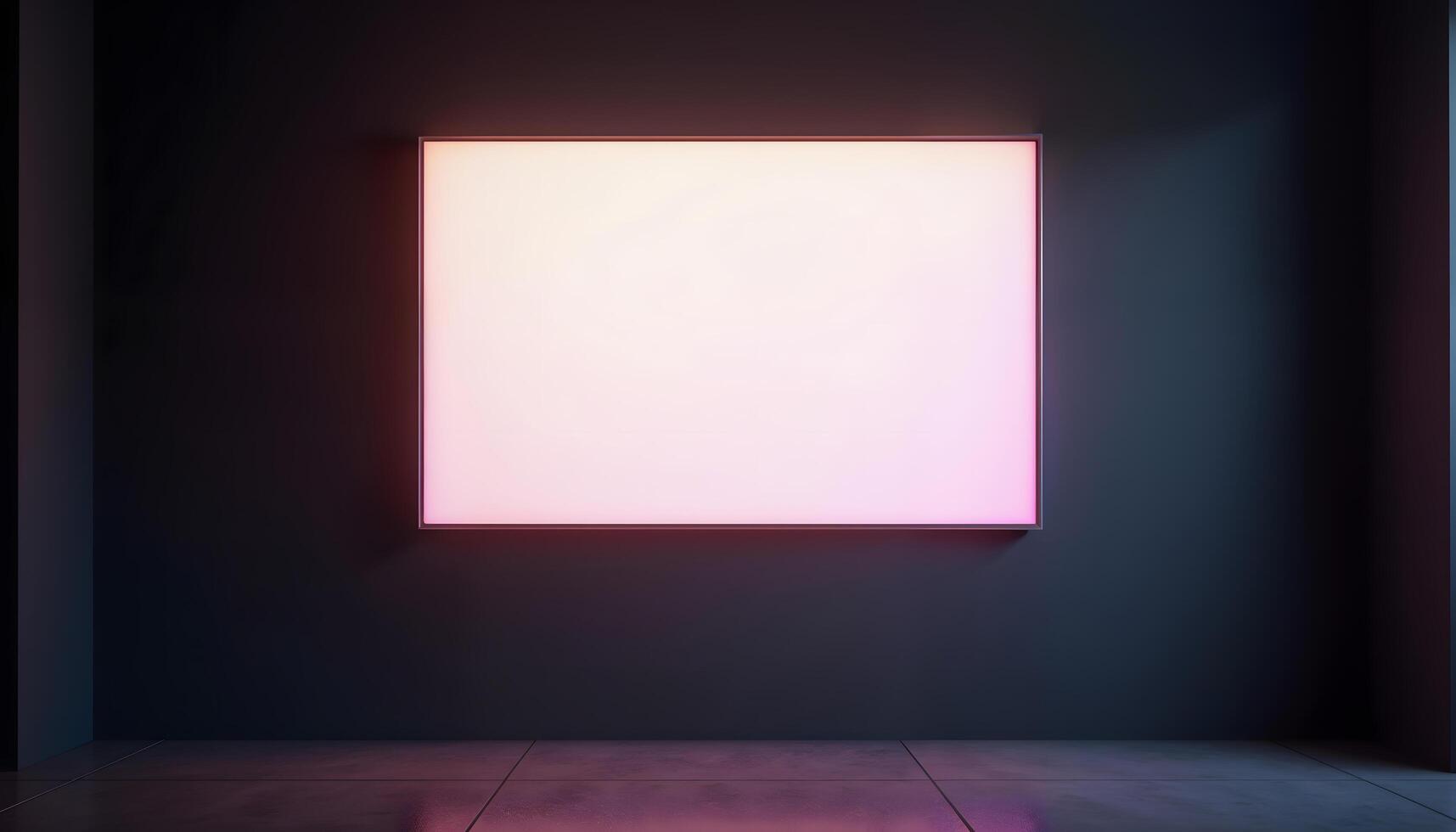 Rectangular LED Wall Lamp on Black Wall with Gradient Light photo