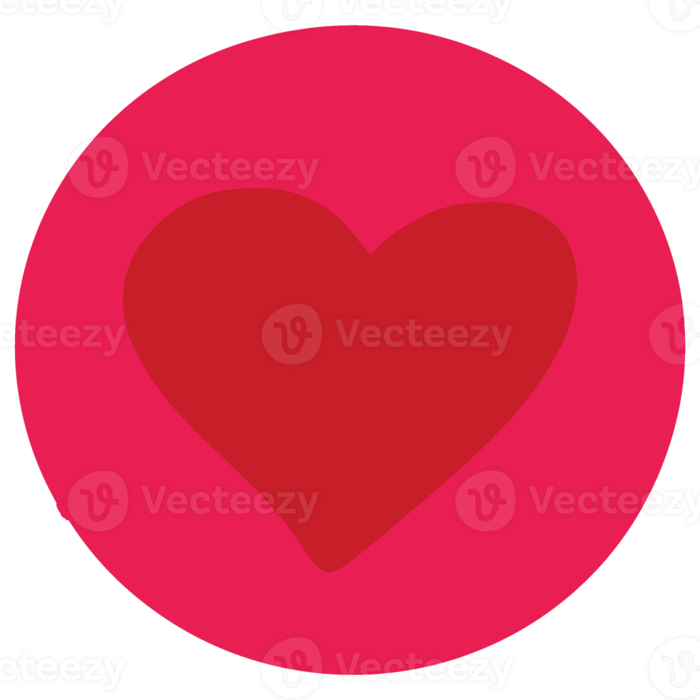 red and pink heart circle button png