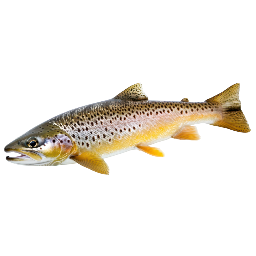 Trout swimming in clear water, showcasing its vibrant colors and patterns in a natural habitat png