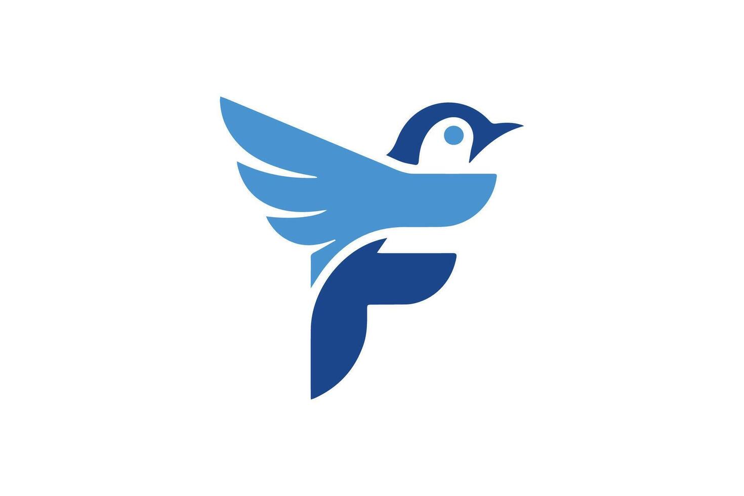 F bird letter logo design templat vector