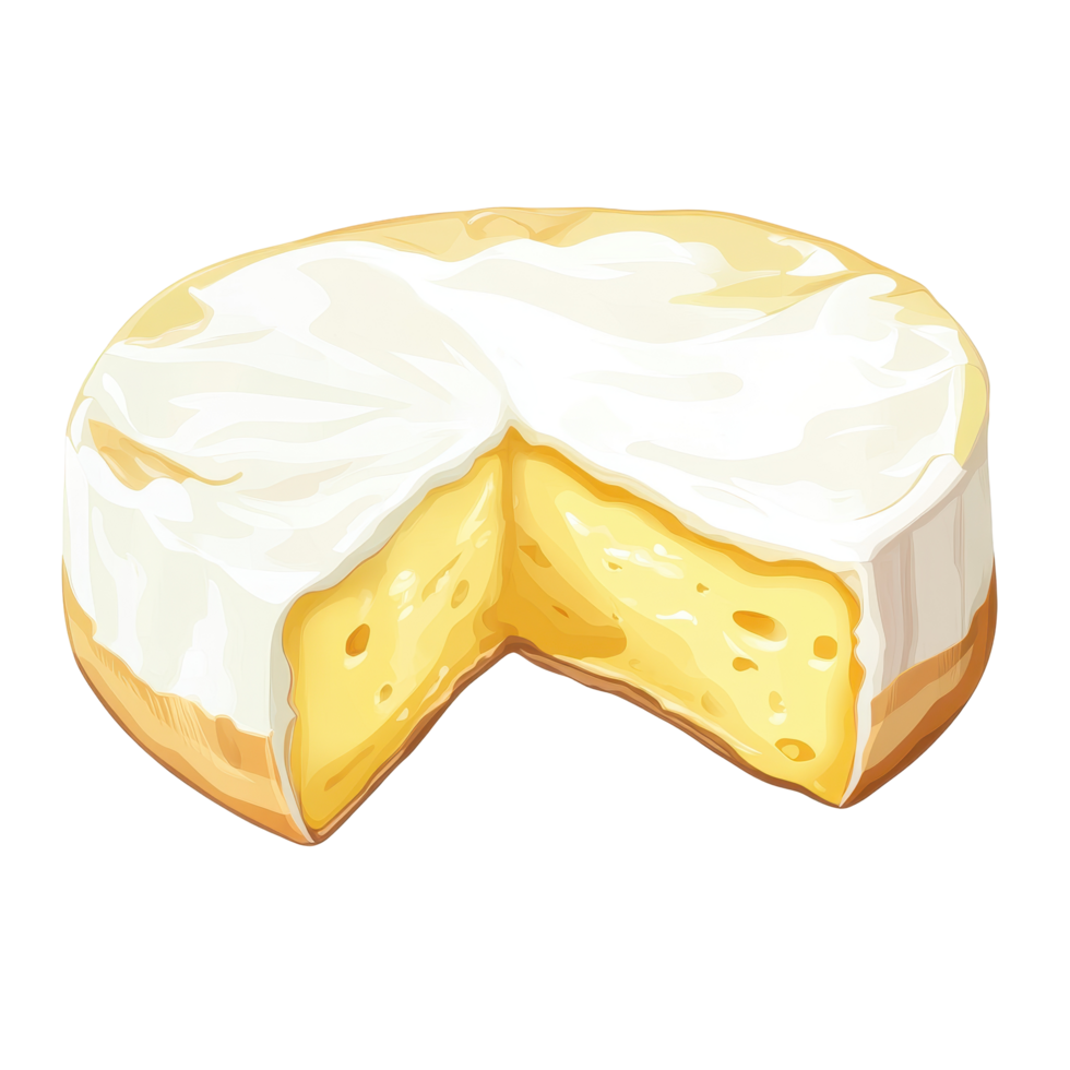 Creamy cheese with a bite taken out, showcasing its rich texture and flavor png