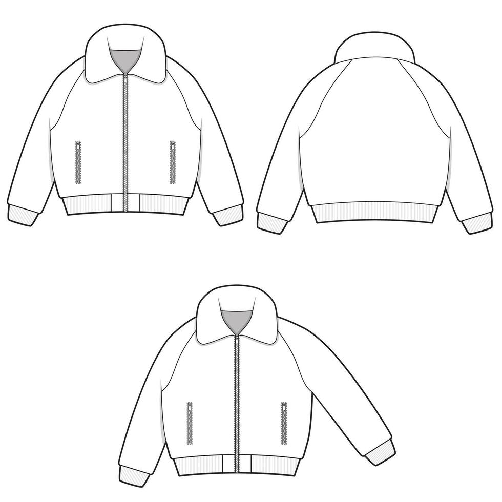 flight bomber jacket mockup template clothing design vector
