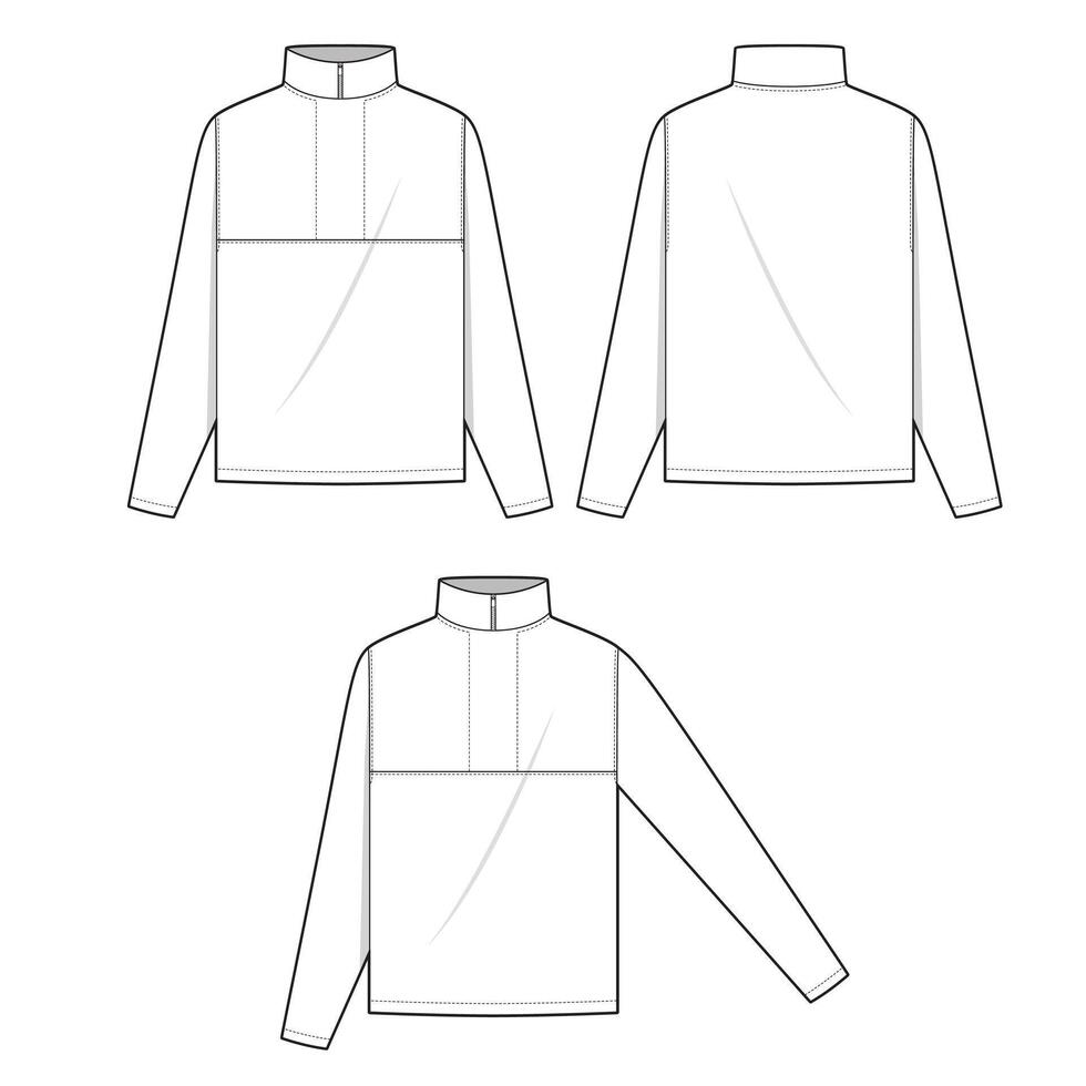 anorak jacket mockup template clothing design vector