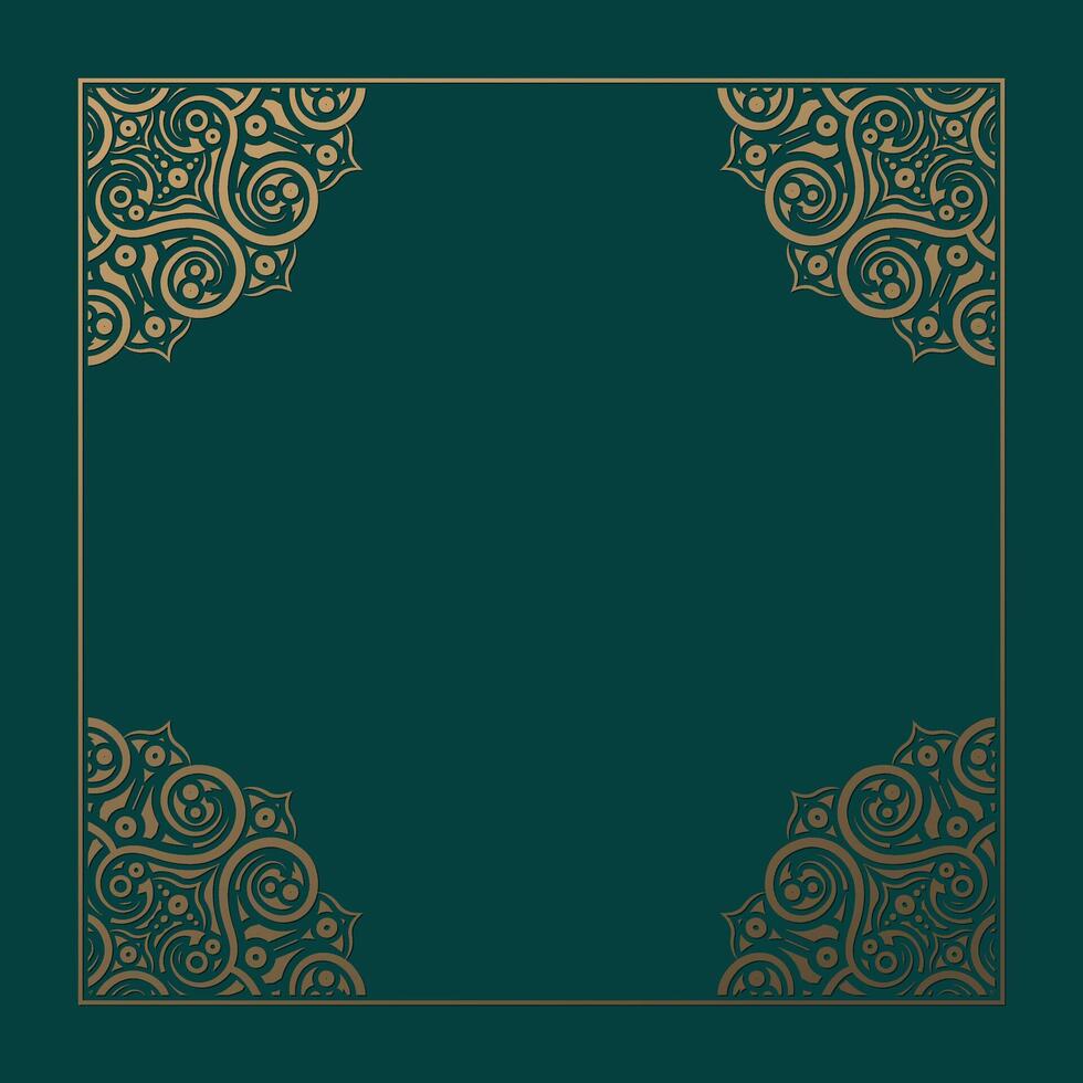 gold decorative ornament frame design background vector