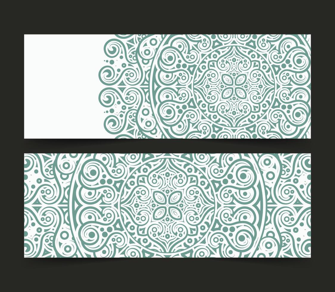 mandala style greeting card design vector