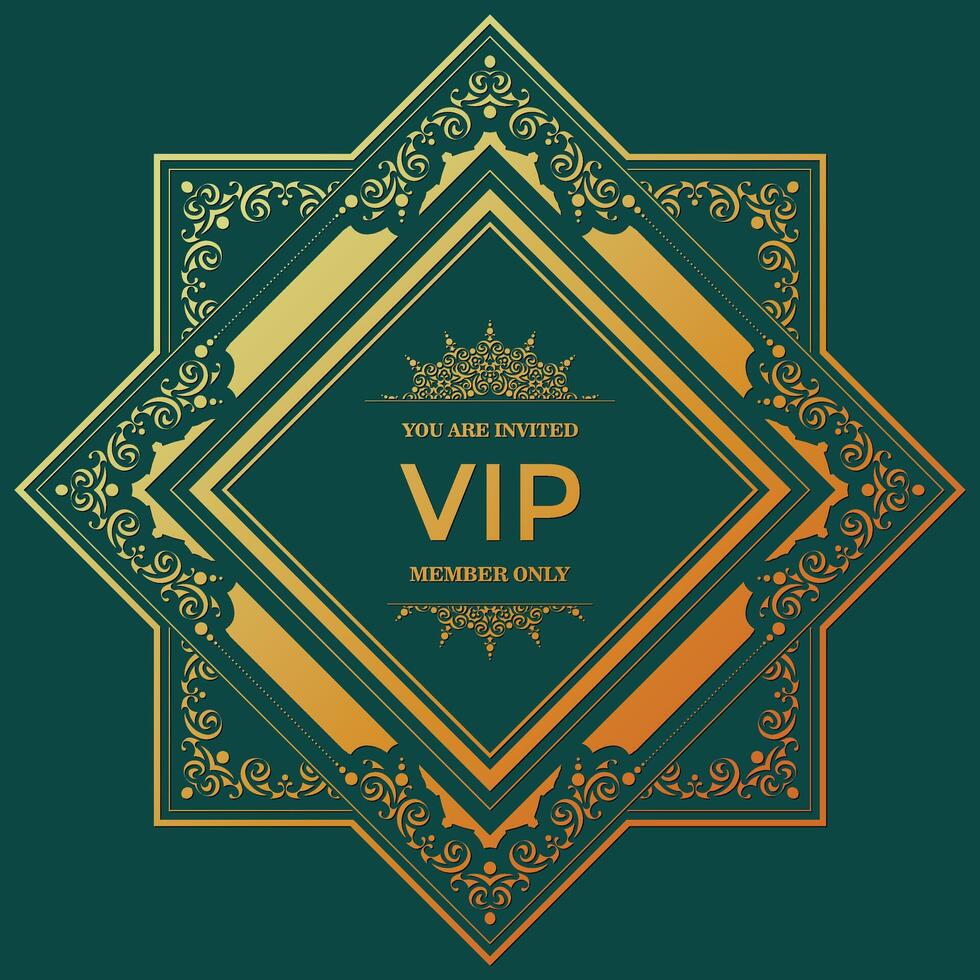 gold VIP ornament background design vector
